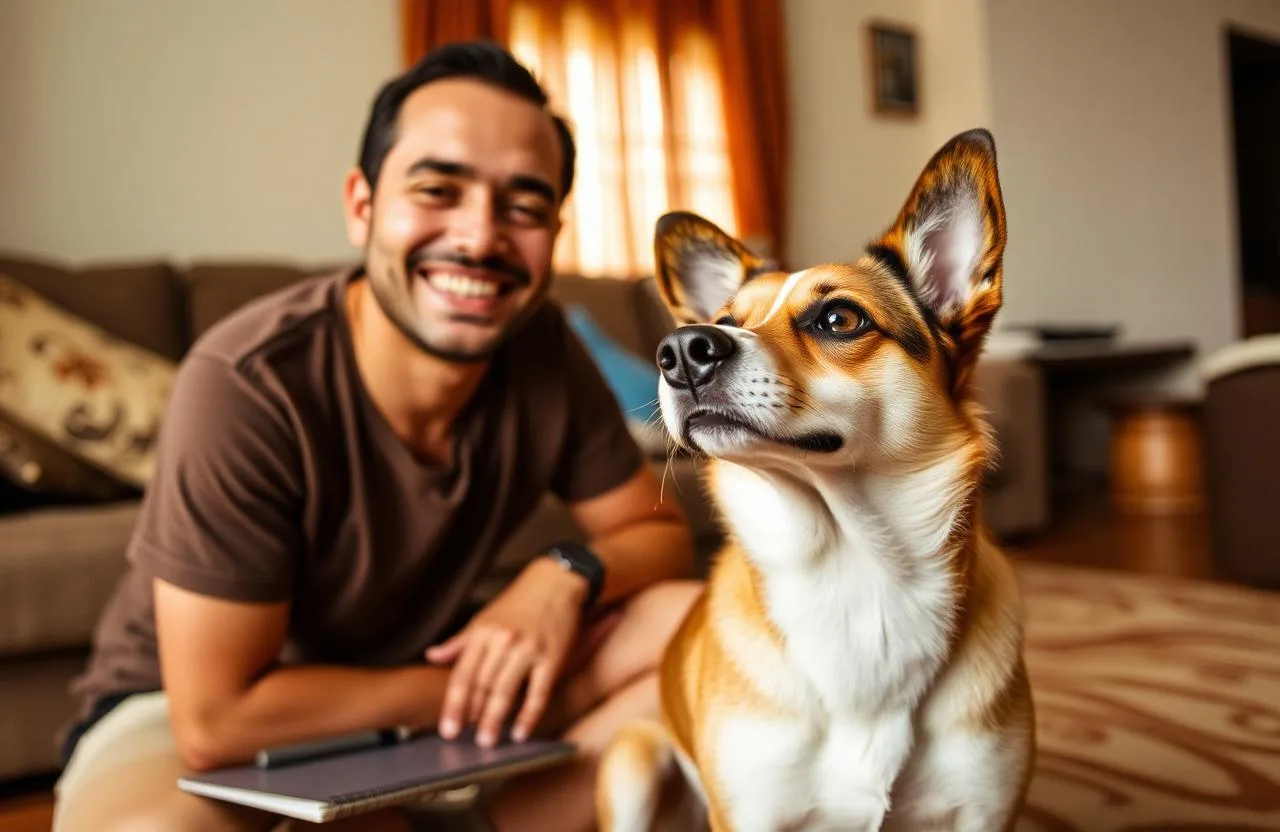 Bengaluru dog parent practising loose leash walking confidently with their trained dog